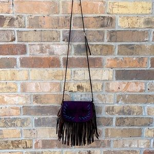 Small fringe crossbody bag